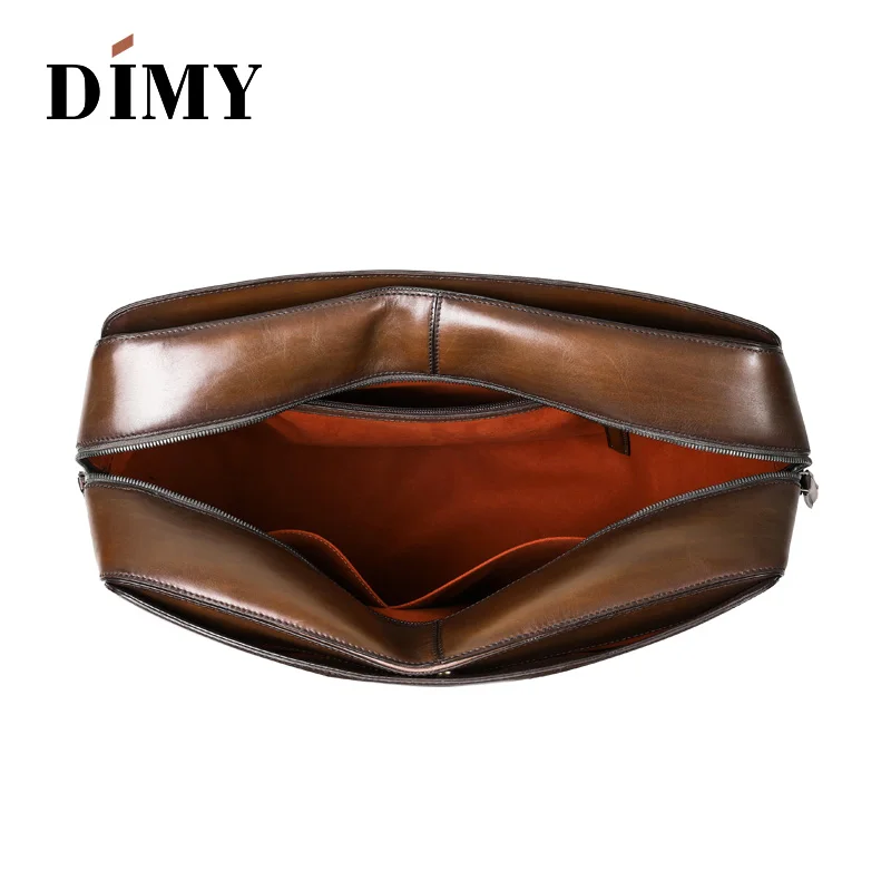 Мужской портфель DIMY Hand Patina из натуральной кожи на молнии|Портфели| |