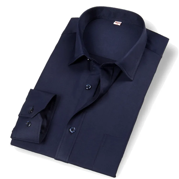Новинка рубашку с длинными рукавами весенние Дышащие Модные простые Дизайн тонкий Фитнес Однотонная одежда охраной Сорочки выходные для мужчин S-4XL M034 - Цвет: 2
