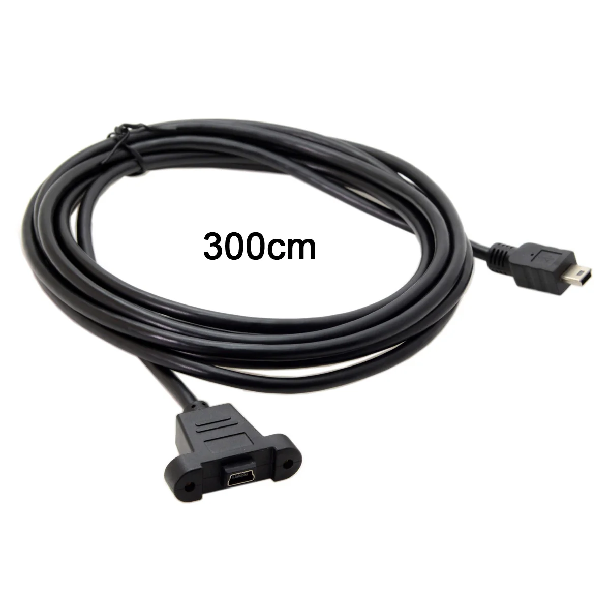 

10pcs/lot 3m 5m Panel Mount Type Mini USB 5Pin Male to Female Extension Adapter Cable with Screws