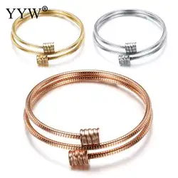 Роскошные Стиль для женщин розовое золото цвет браслет нержавеющая сталь манжета Фэнтези ювелирные изделия корейский многослойный