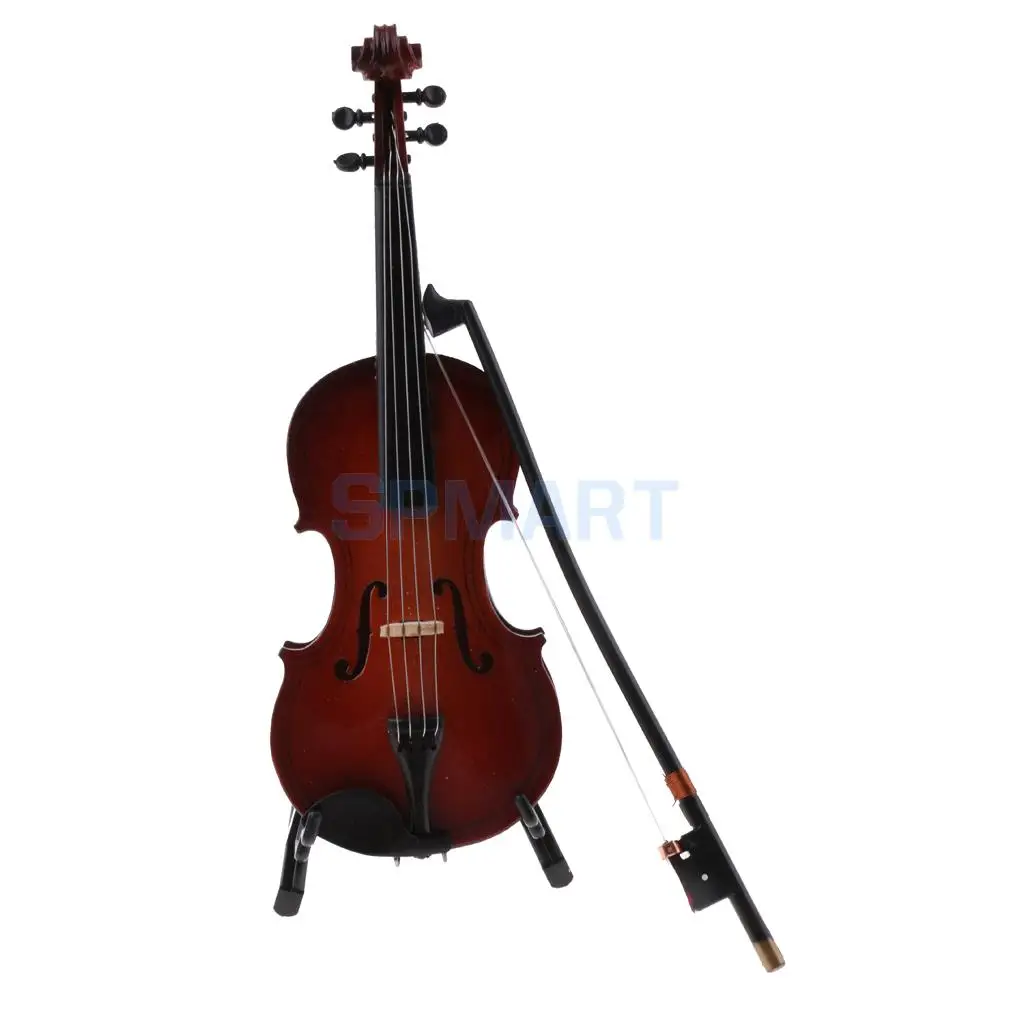 1/6 Scale Wooden Violin Model Action Figures Dollhouse Accessory Miniature Musical Instrument for Hot Toys Home Office Decor