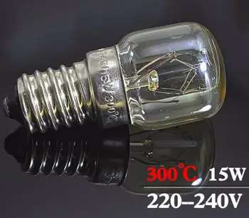 

10pcs/lot E14 220v 15W high temperature bulb 300 degrees Bakery light bulbs Oven bulb High temperature Bread machine bulb