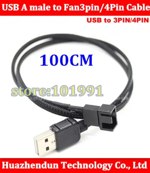 

10PCS New High Quality USB A male to Fan 3Pin 3 pin /4-Pin 4pin Adapter Cable with net for 5V 100CM 1M CABLE