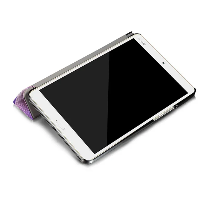 Закаленное Стекло Экран Protector + Folio Stand PU чехол для huawei Mediapad M3 8,4 BTV-W09 BTV-DL09 8,4 "Tablet