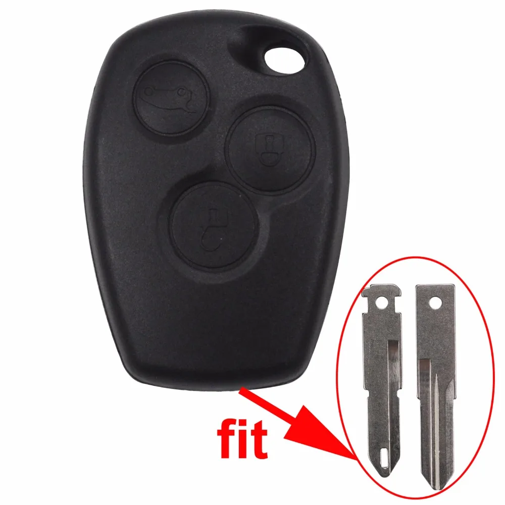 

jingyuqin Remote 3 Buttons Fob Car Key Case Shell Black For Renault /Clio /Modus /Trafic /Master