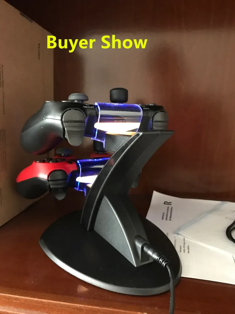 PS4 светодио дный Dual USB зарядная станция станции Стенд Зарядное устройство Питание для Playstation 4 PS4 тонкий PS4 Pro геймпад W/ ручки