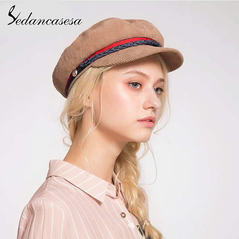 Sedancasesa Новая модная осенне-зимняя женская кепка, модные хлопковые шапки для девочек, кепка, повседневная Кепка с козырьком, уличная Кепка для девочек