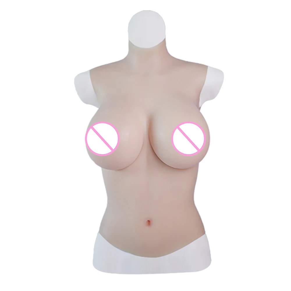 

KOOMIHO C/D/E/G CUP Silk Cotton Half Silicone Bodysuit Silicone Fake Boobs Crossdresser Silicone Fake Breast Shemale Cosplay 1G