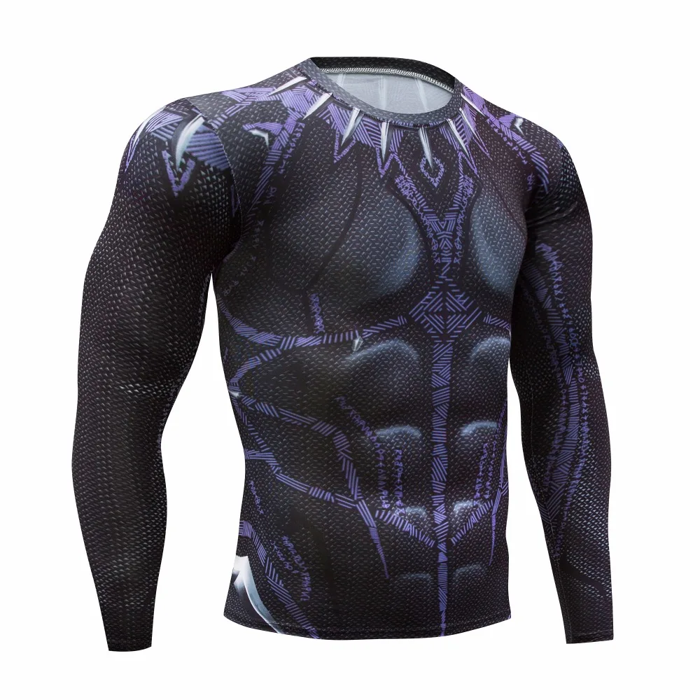 Реглан рукав Черная пантера 3D печатных футболки мужские обтягивающие рубашки Новые Топы для мужчин косплей одежда