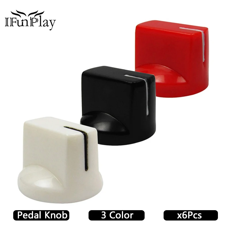 

6Pcs Multi Color Flet Head Guitar Pedal Knob Electric Guitar Pot Potentiometer Knobs Guitar Accessories
