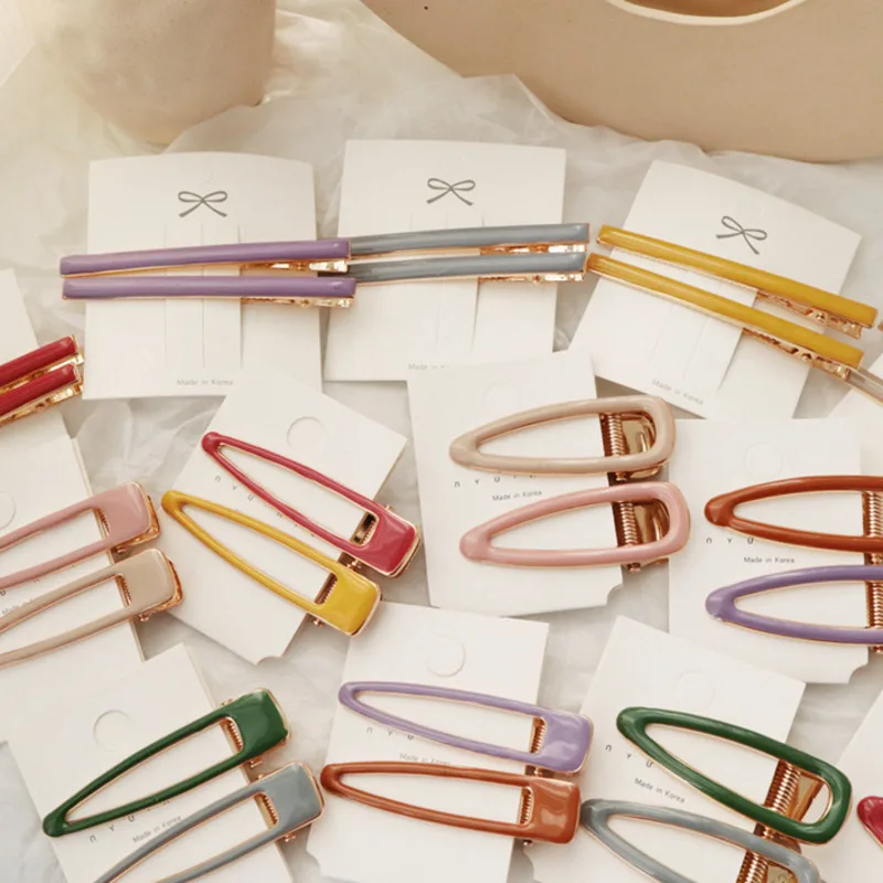 

2PCS Fashion Vintage Women Colorful Solid Plastic Thick Barrettes Female Elegant Hair Clips Lady Hairpins Hair Accessories