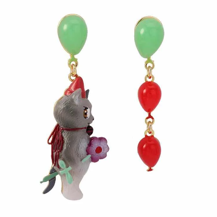 

2019 Amybaby Handmade Enamel Glaze Cute Cat Womens Stud Drop Earring Jewelry For Party
