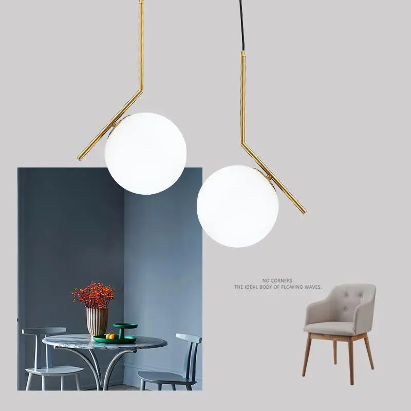 

SOLLED Modern LED Iron Art Glass Ball Shape Celling Lamp for Decoration 20CM