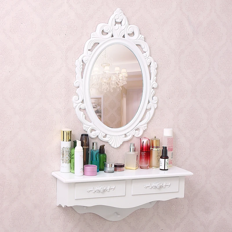 Европейский современный минималистичный маленькая квартира Мини Настенный туалетный столик зеркало Сад Туалетный столик в спальню