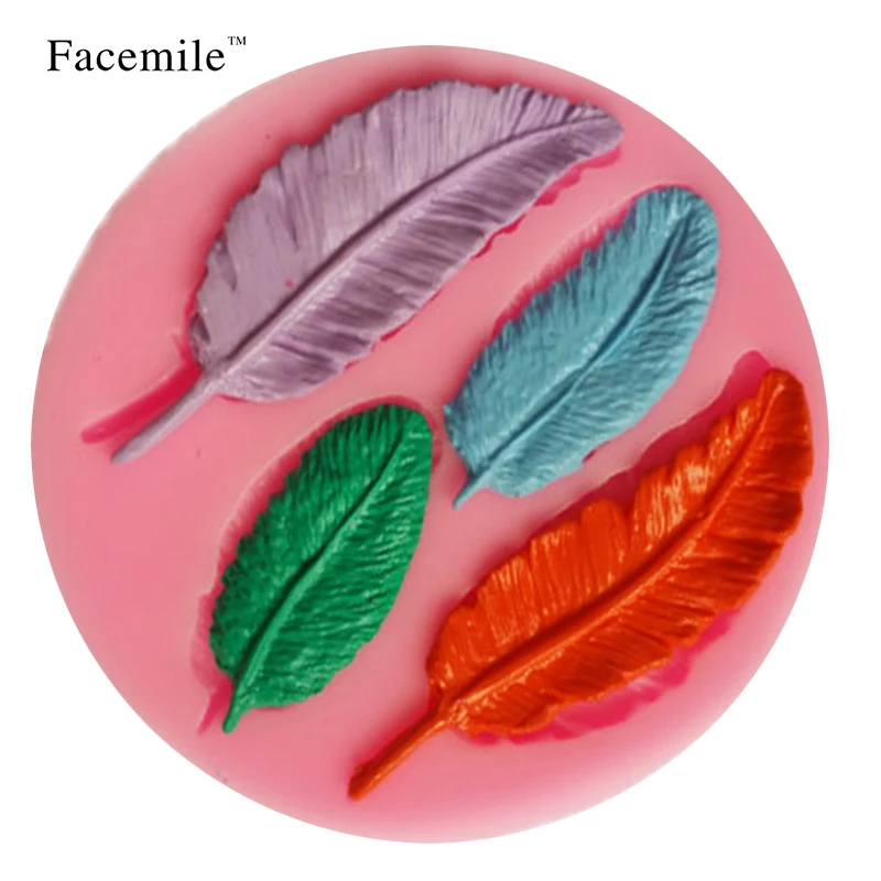 Buy 3D Feather Shape Silicone Cake Mold Candy Jelly