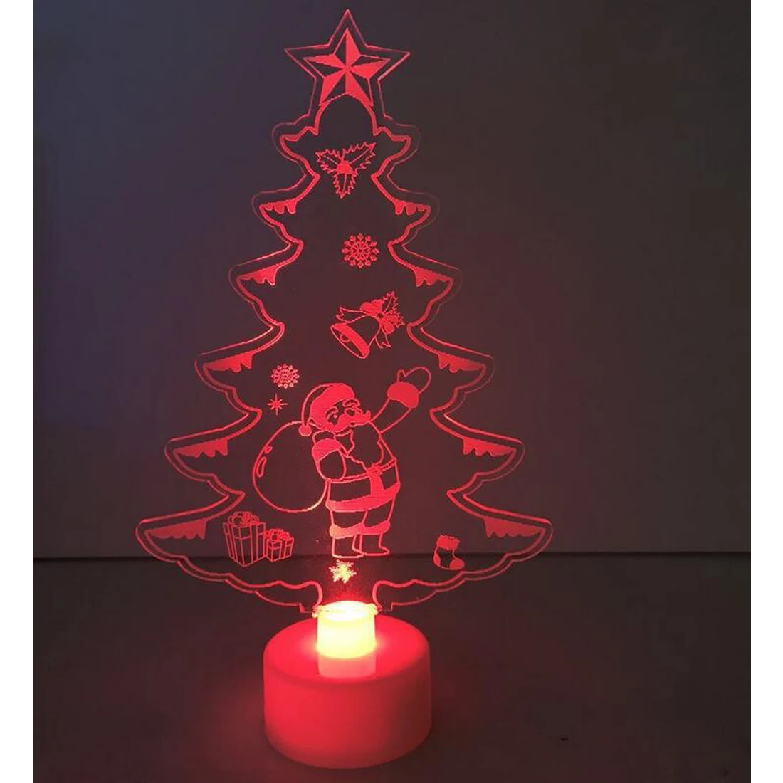 Us 156 30 Offhause 1 Stück Acryl Led Mini Weihnachtsbaum Weihnachtsdekoration Automatische Verfärbung Bunte Geschenk Ornamente In Bäume Aus Heim
