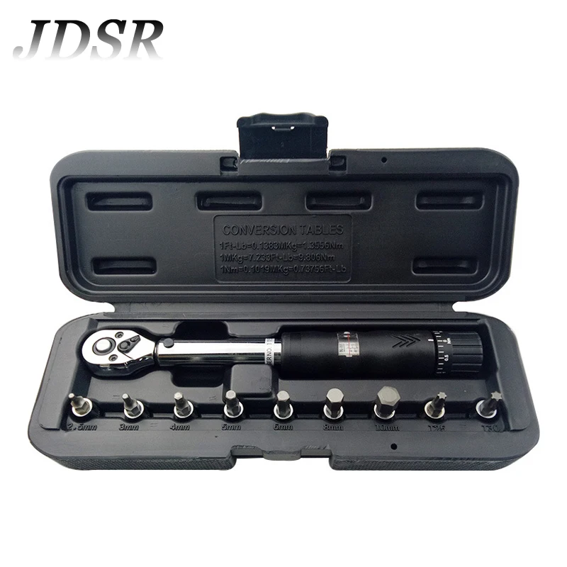 

JDSR 1/4 High Precision Preset Torque Wrench Set Type Torque Metric Screwdriver Socket Torque Wrench Ratchet Wrench Hand Tools