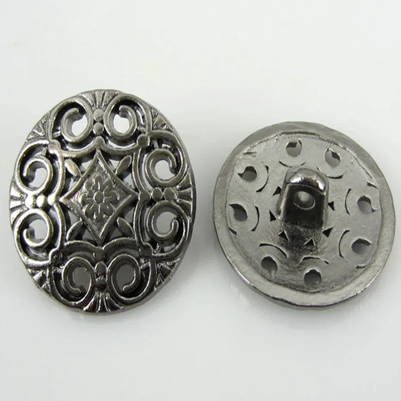 Buy 100pcs 3/4" Antique Metal Shanked Buttons Engraved