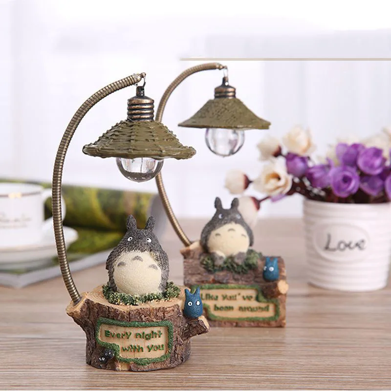 Милые детские Ночники Totoro из смолы комнатные прикроватные лампы для детской