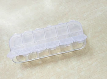 

Free Shipping+Wholesale 12 Detachable Clear Plastic Storage Box Nail Art Empty Boxes Storage Case,400pcs/lot