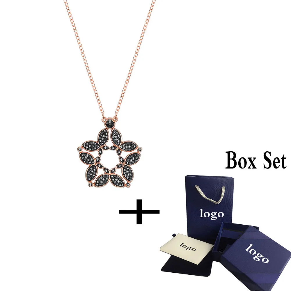 

SWA RO 2019 Original New FIANCE BUTTERFLY Necklace Carefully Designed 2-in-1 Magnetic Buckle Floral Female Clavicle Necklace