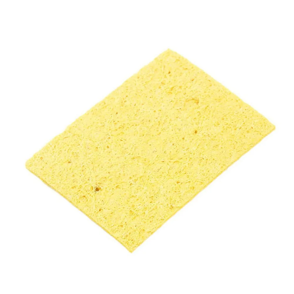 10pcs/bag Quality High Temperature Resistant Heatstable Solder Cleaning Yellow Sponge Cleaner Pads soldering iron cleaning