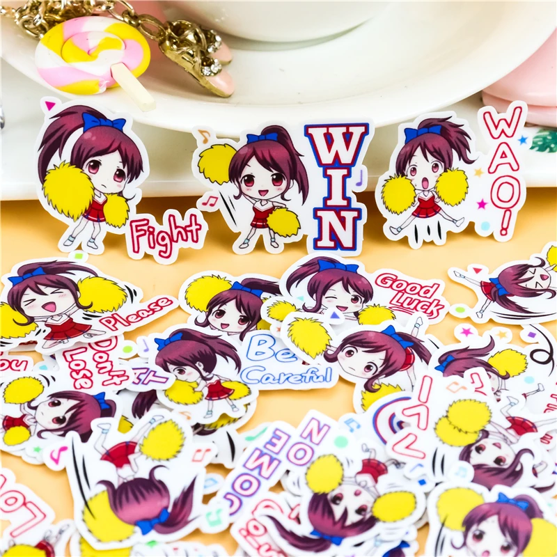 42 قطع الإبداعية kawaii اليابانية التشجيع الفتيات سكرابوكينغ ملصقات/ملصق مزخرفة/DIY كرافت ألبومات الصور/الأطفال