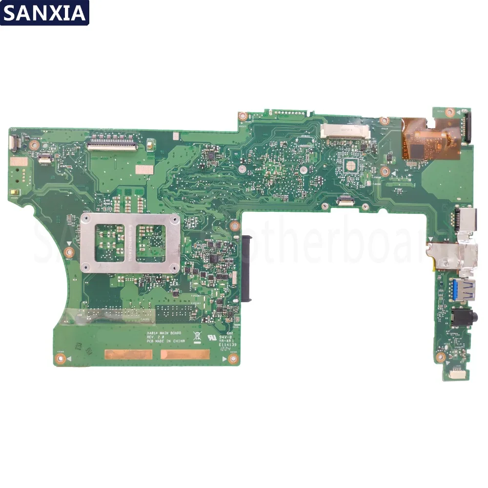 KEFU X401A материнская плата для ноутбука ASUS X301A X401A X501A тестовая оригинальная материнская плата HM76 с поддержкой процессора I3