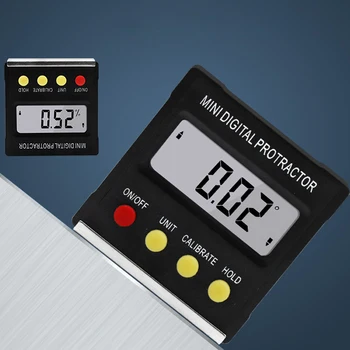 

360Degree Digital Inclinometer Protractor Electronic Level Box Angle Finder Measure Bevel Box Goniometer Magnet Base Angle Gauge