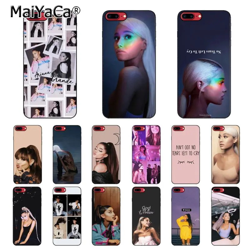 

MaiYaCa Ariana Grande AG Rainbow Sweetener Black TPU Soft Phone Case for iPhone 8 7 6 6S Plus X XS MAX 5 5S SE XR 10 Cover Capa