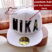 Хип-хоп Хрустальная акриловая надпись на заказ логотип продукты Регулируемая Бейсбольная Кепка snapback шляпы оптом пользовательские плоские шляпы с полями