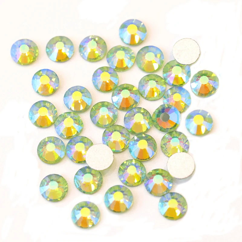 Все размеры светильник Peridot AB Non Hotfix Стразы s Glitter стеклянные стразы Crystal для