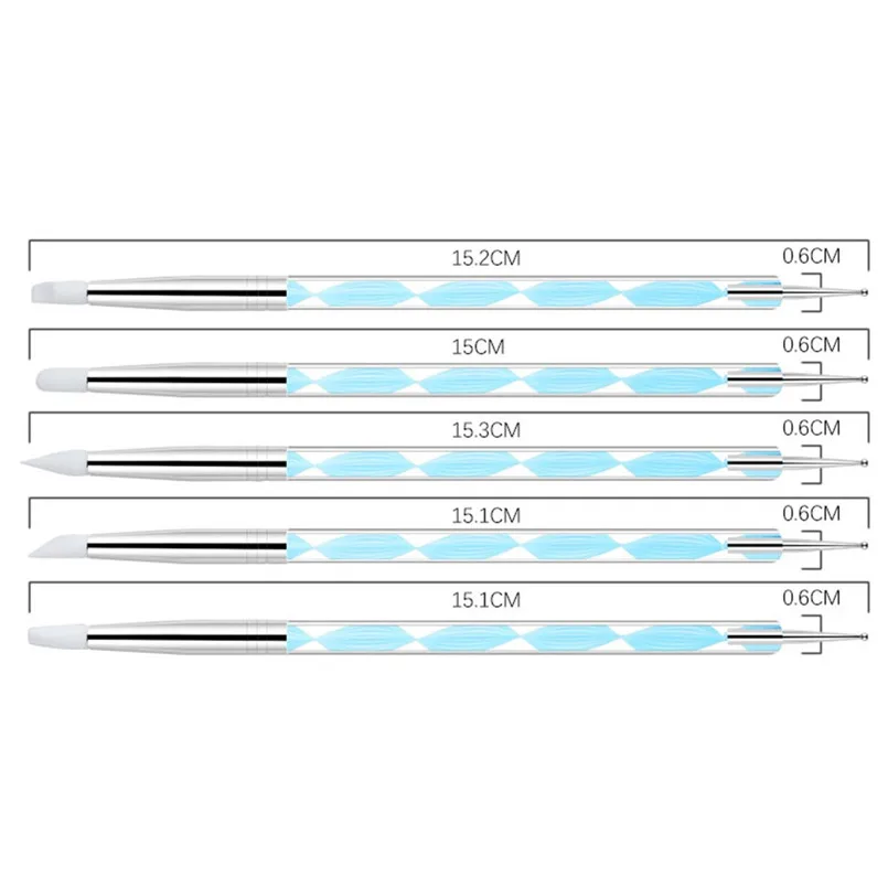 Набор для ногтей, 5 шт., точечная дрель, ручка с двойной головкой, для ногтей, точечная раскраска, дизайн, акриловые ногти, гелевые Кисти для маникюра, новинка, S1