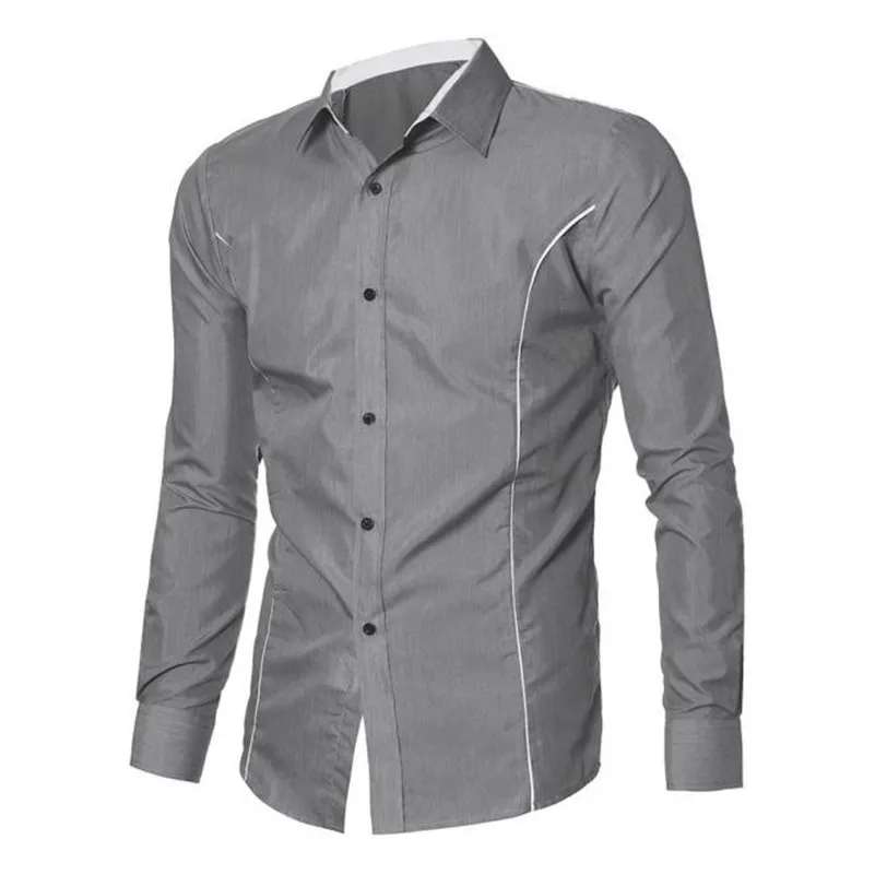 High Quality Men Shirt New Fashion Mens Luxury Long Sleeve Casual Slim