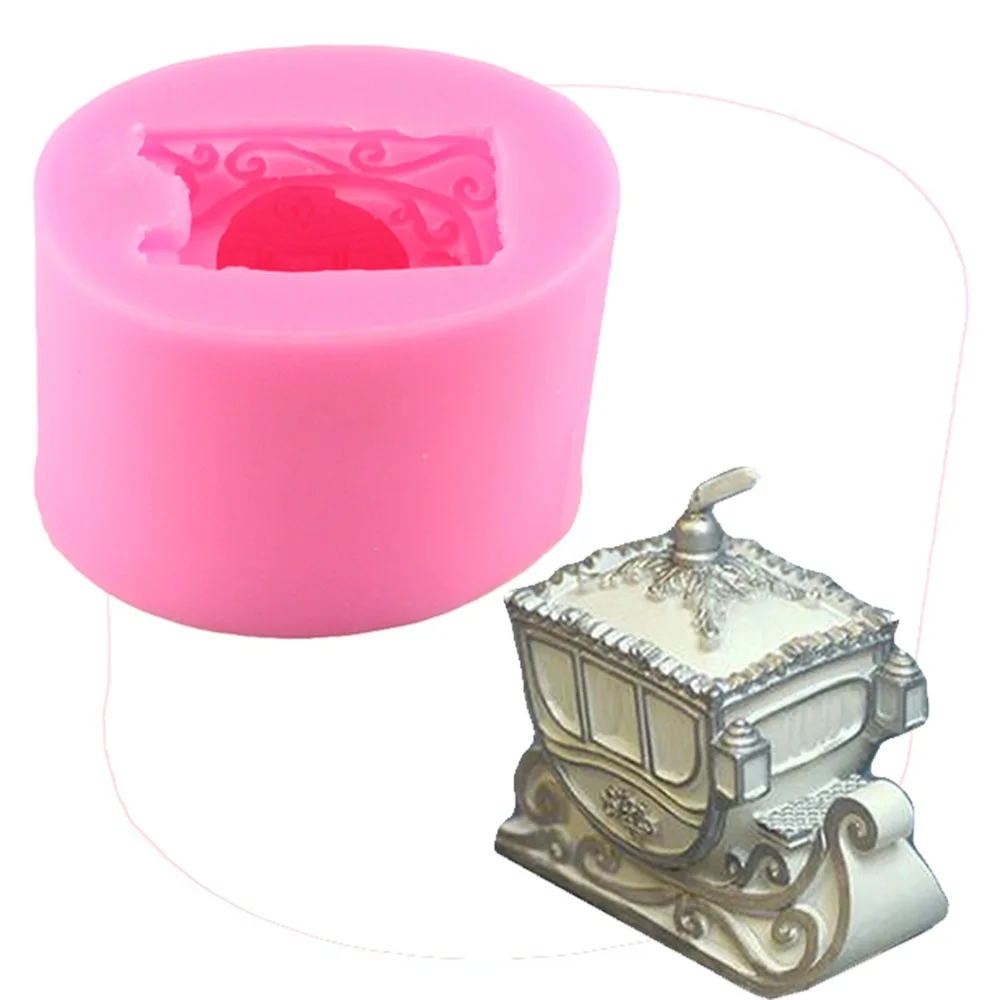 

3D Carriage Silicone Soap Mold Making Christmas Sled Soap Molds Cake Decoration Fondant Mold Candy CandleChocolate Baking Moulds