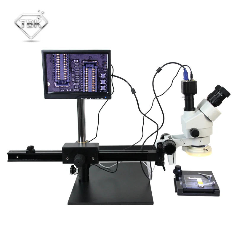 TBK 45L BGA микроскоп Лучший Многофункциональный Длинный рычаг движения электронный цифровой дисплей 7-45x зум операционный процессор инструменты для обслуживания