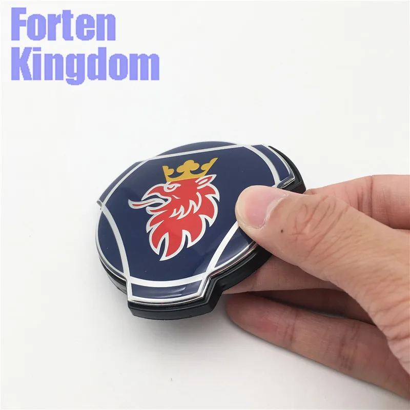 Forten Kingdom 1 шт. для грузовика Scania синяя передняя решетка, эмблема на решетку 80 мм ABS черная тарелка алюминиевая эмблема 1401610