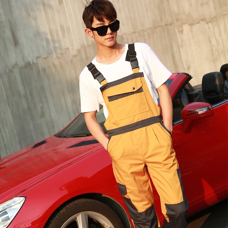 overall men women work coveralls factory uniform fashion casual strap jumpsuit pants repairman sleeveless working overalls