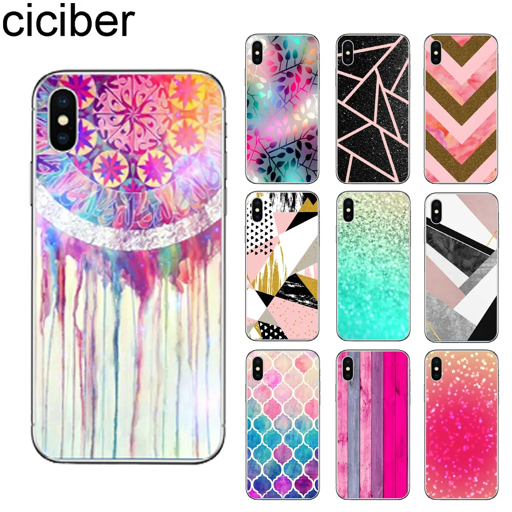 

ciciber Fashion Color Stripe Pattern for iPhone 7 6 6S 8 Plus 5S SE X XR XS Max Soft Silicon Cover Capinha Fundas Phone Cases