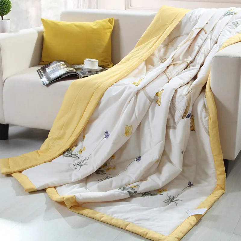 Хлопок ткани летом одеяло прохладно тонкие удобные наполнитель можно стирать в машине домашний текстиль для взрослых детская кровать