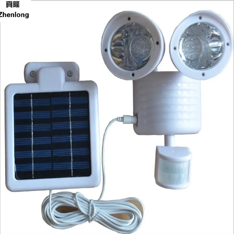 

New products outdoor solar LED body induction spotlights waterproof double-headed sensor lights garden lamp Corridor lights