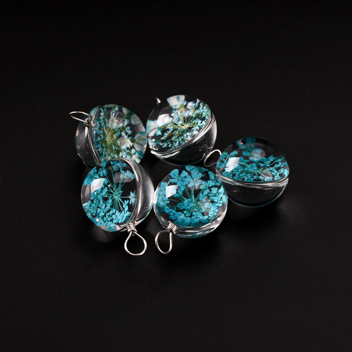 

Hand-made Flower Glass Bead Promotion Natural Dried Flowers For DIY Earrings Bracelet Necklace Jewelry Making Beads #IZ321