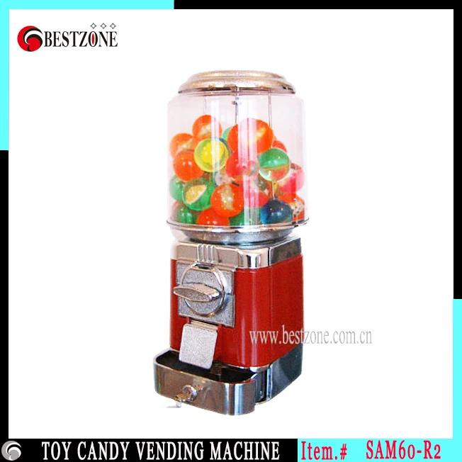 

Toy Candy Vending Machine for gumball can contain 25mm-40mm plastic capsule and rubber bouncing ball