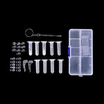 

New Arrival 1Set Eyeglass Sun Glasses Nose Pad Optical Watch Screwdriver Repair Screws Nut Tool Assorted Kit With Box