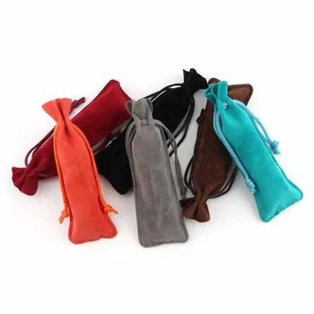 

5pcs/lot Rectangle Drawable Velvet Make Up Package Bags 13x4.5cm Colorful Wedding Christmas Storage Bags Jewelry Gift Pouches