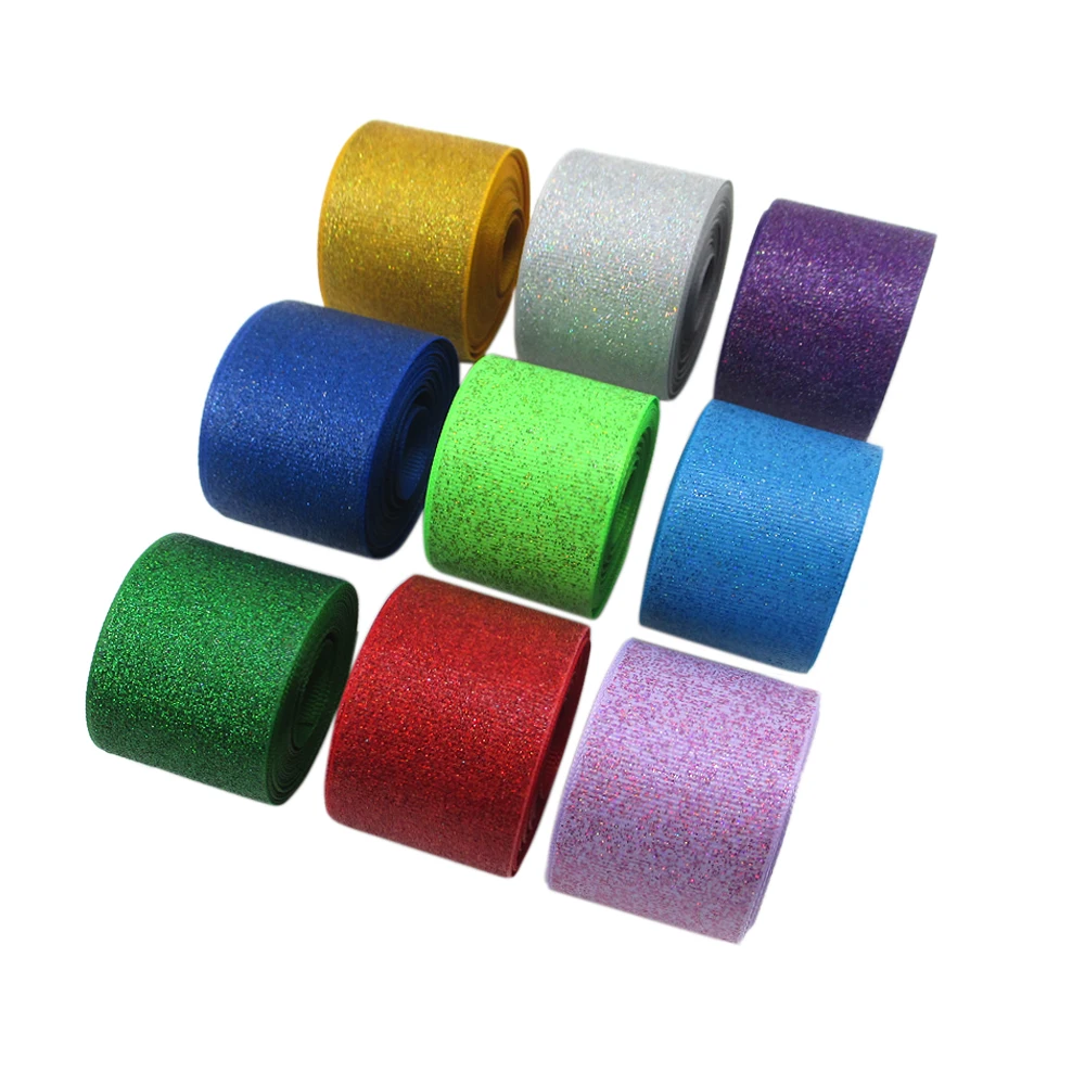 

David accessories 1.5"38mm solid glitter printed polyester ribbon 5 yards,DIY handmade materials,5Yc2482