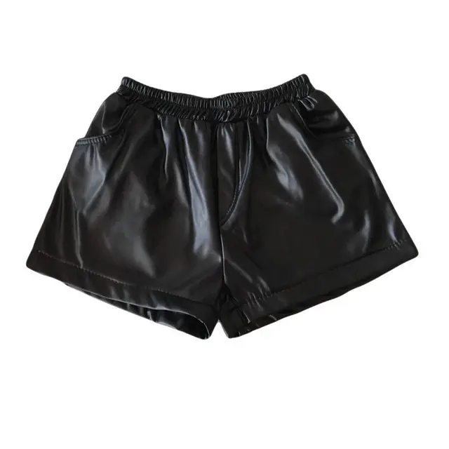 Girls Shorts Children Clothing PU Leather Bottoms Pants For Girl Spring ...