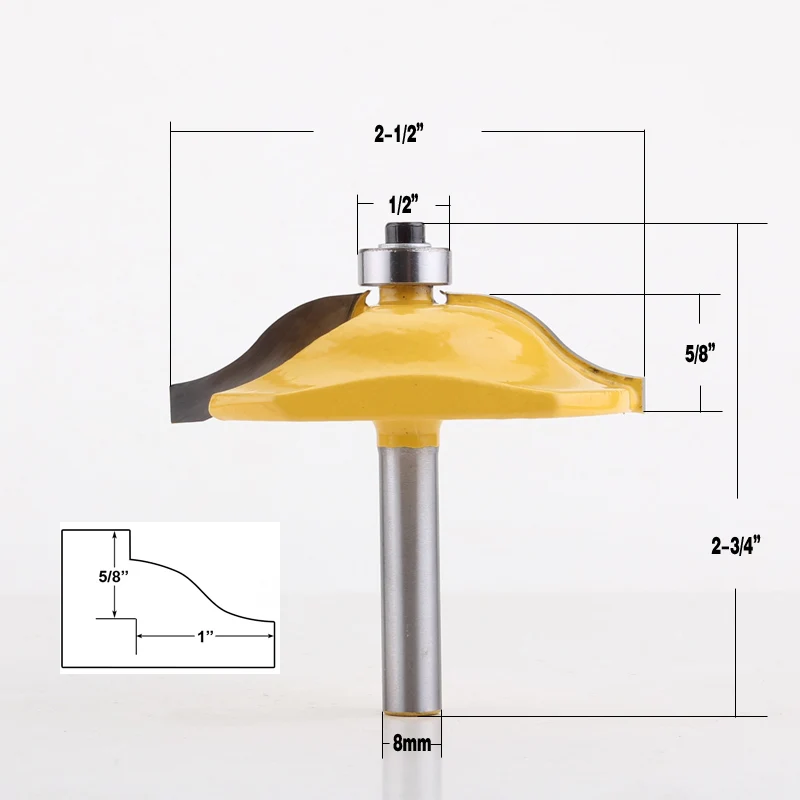1-3 шт 8 мм хвостовик рельсы и Stile фрезы-соответствует стандарту Ogee дверной нож деревообрабатывающий режущий шип резак для деревообрабатывающих инструментов - Длина режущей кромки: 1pcH15.9mm