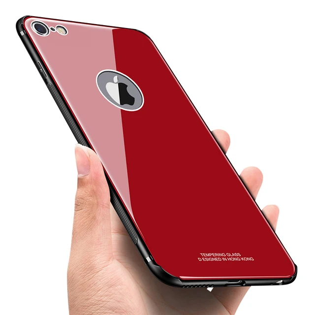 Cheap For Apple iPhone 6 6s 7 8 Case Silicone Tempered Glass Case for iphone 6 6S Plus Mobile phone Bag Logo Revealed Black Back Cover Cheap For Apple iPhone 6 6s 7 8 Case Silicone Tempered Glass Case for iphone 6 6S Plus Mobile phone Bag Logo Revealed Black Back Cover