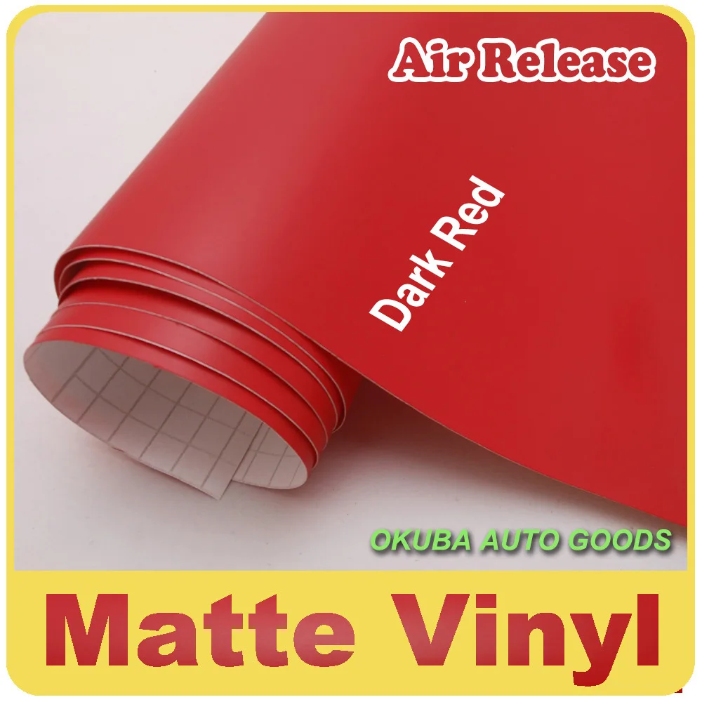 

Dark Red Matte Vinyl Wrap Matt Red Vinyl Wrap Matte Vinyl Film Car Wrapping Sicker 1.52*30m/roll